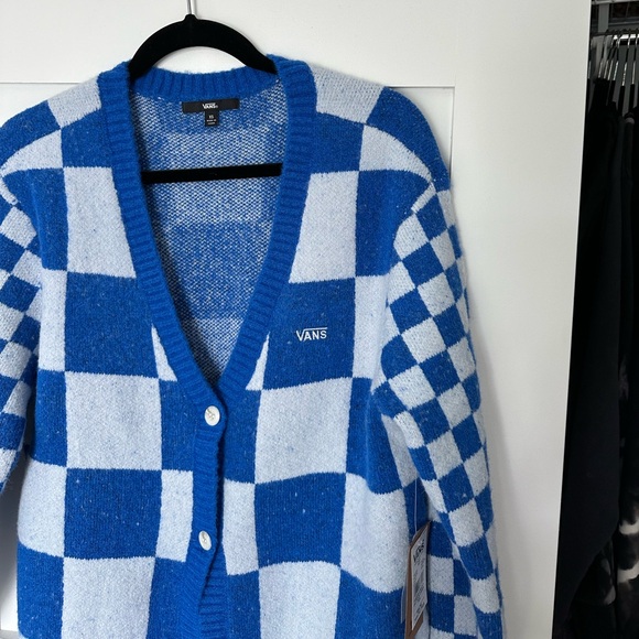 Brand New ! Vans Checkered Button Up Cardigan Sweater - Picture 2 of 9